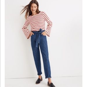 Madewell Denim Tie-Waist Tapered Pants